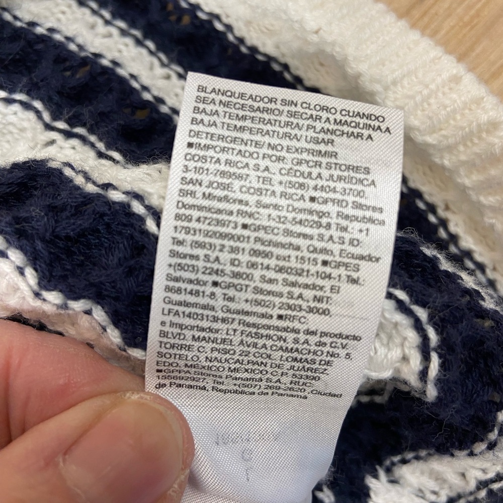 Old Navy Navy & White Striped Knit Polo Cardigan Size L - Picture 8 of 8